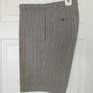 Tommy Bahama Island Soft Mens Flat Front Tan Cotton Seersucker Short Pant - 34W